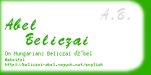 abel beliczai business card